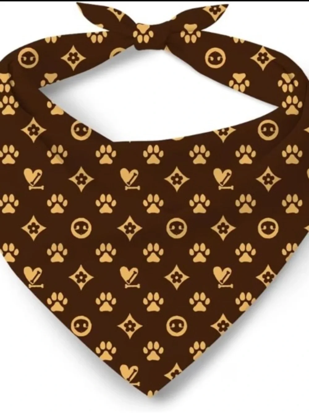 Brown & Tan Paw Print Pet Bandana